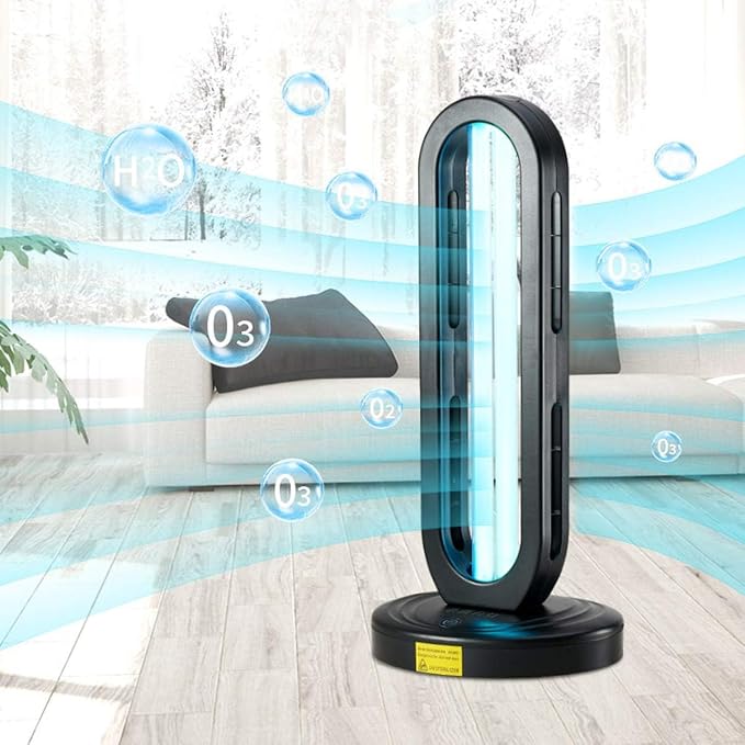 UV Lamp with Ozone Sanitizer Lamp for Home & Commercial – 38W UVC Sanitizer Lamps with Remote Control & 3-Speed Timer (15/30/60 Mins), 99.99% Disinfection Rate,110V Odor Elimination- EPA Certified
