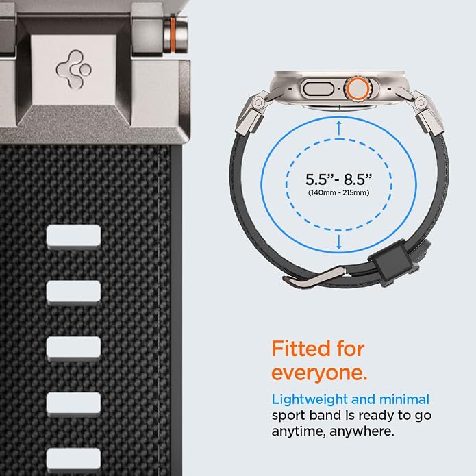Spigen DuraPro Armor Durable Metal Connector Strap Designed for Apple Watch Band Compatible with Ultra 2/1 49mm, Series 10 46mm, 9/8/7 45mm, SE2/SE/6/5/4 44mm, 3/2/1 42mm