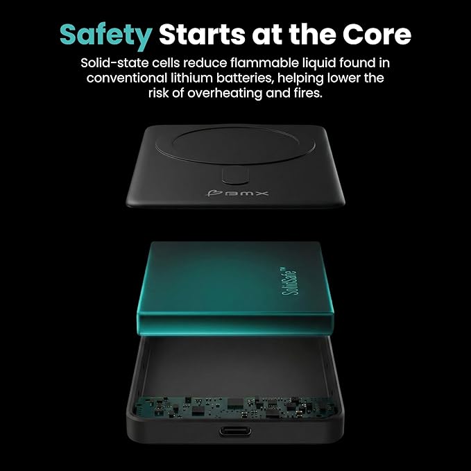 10K Magnetic Power Bank, Silver, Qi2 Certified 15W Wireless Charger, LCD Display, Solid-State Battery for Safer Travel, Ultra-Slim USB-C Fast Charging Portable Charger for iPhone 17/16/18