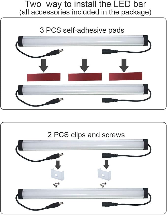 Under Cabinet LED Lighting Kit Plug in or Hardwired, 6 pcs 12 Inches Light Strips, 2000 Lumen, Super Bright, for Kitchen Counter, Closet, Shelf Lights, 31W, Warm White (6 Bars)