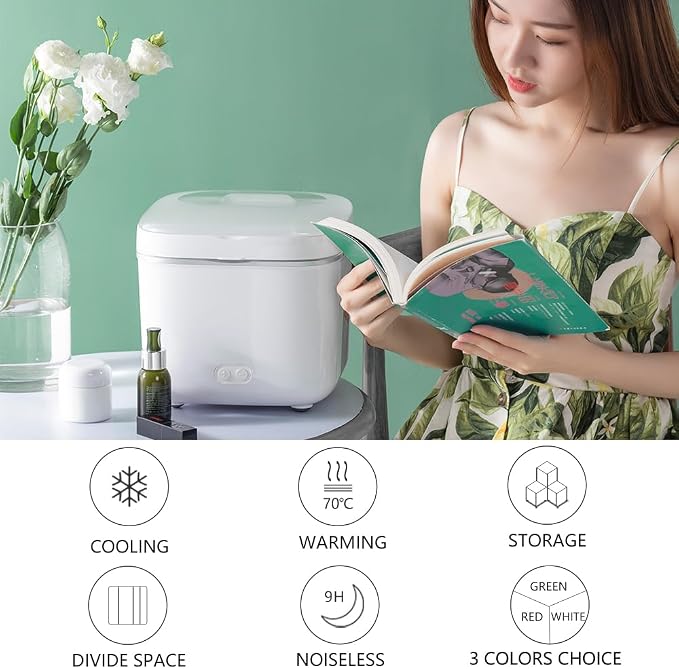 Skincare Fridge - Mini Fridge Cooler and Warmer for Makeup Red