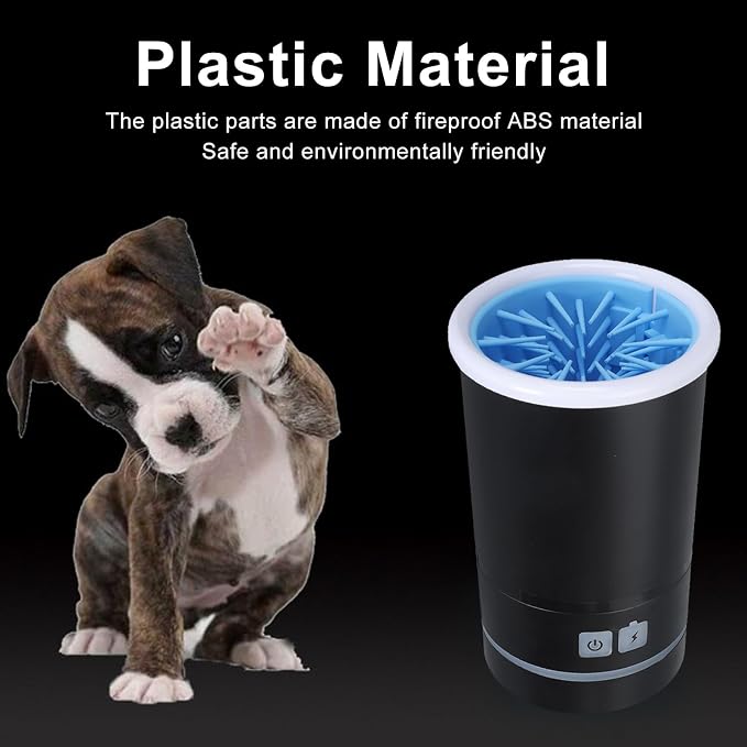 Automatic Dog Paw Cleaner, Soft Electric Washer Cup, USB Rechargeable, Portable, for Small to Medium Dogs and Cats, Black White