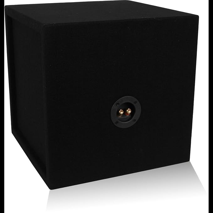 BELVA MDFS12 Single 12" Sealed 3/4" MDF Black Carpeted Subwoofer Box/Enclosure (1.0 Cubic ft)
