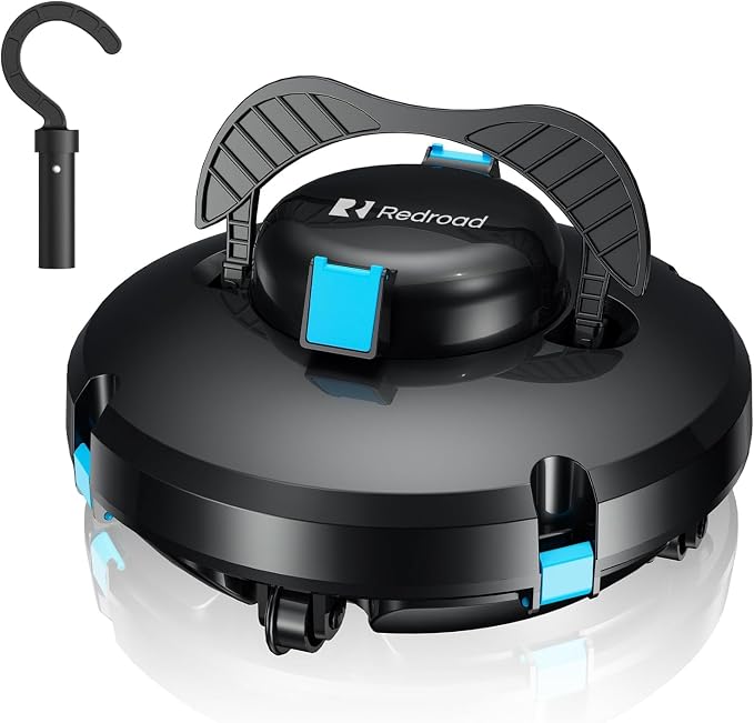 Cordless Robotic Pool Cleaner,Automatic Pool Vacuum Lasts 150Mins,Powerful Suction,Self-Parking, Maximum Climbing Angle 18 Degrees,Lightweight for Above/Inground Pools Up to 1200 Sq.Ft