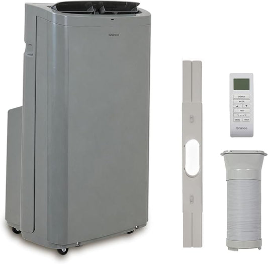 Shinco 14,000 BTU Grey Portable Air Conditioner, Portable AC Unit with Built-in Cool, Dehumidifier & Fan Modes for Room up to 700 sq.ft, Room Air Conditioner with Remote Control, Installation Kit