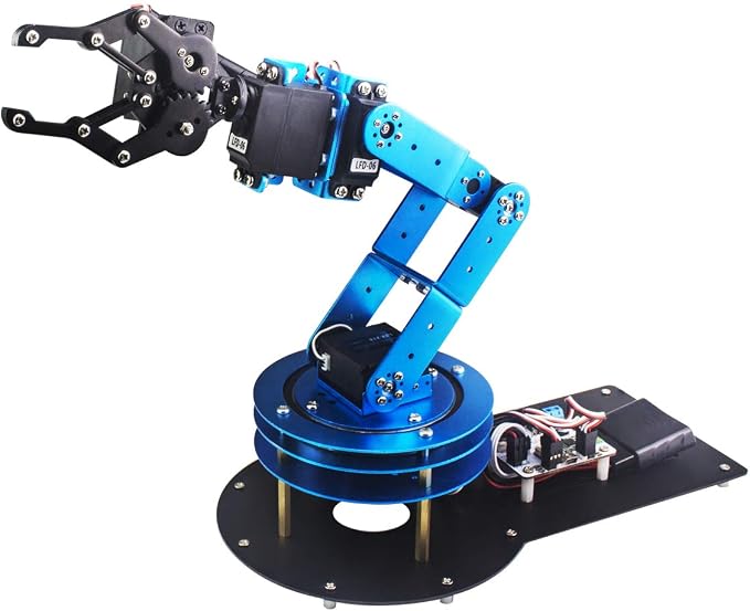 LewanSoul Robotic Arm Kit 6DOF Programming Robot Arm with 5 Servo, Handle, Mechanical Claw and More, PC Software APP Control with Tutorial