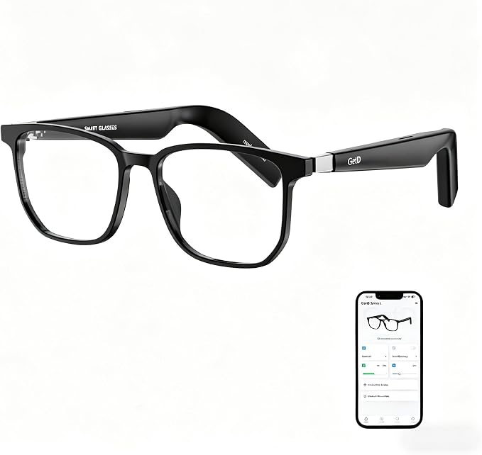 GetD 2026 Acetate Smart Glasses, ChatGPT and 145-Language Real-time Translator, Bluetooth Eyewear with Clear Lens, 11H Battery Life, Open-Ear Audio, Voice Control for Travel & Business