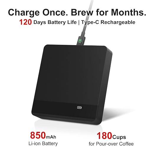 Mini Coffee Scale with Timer,Rechargeable Espresso Scale with Auto Timing, Ratio,Flow Rate Display,2kg/0.1g High Precision,for Espresso & Pour-Over Coffee,Portable Metal Digital Kitchen Scale,Black