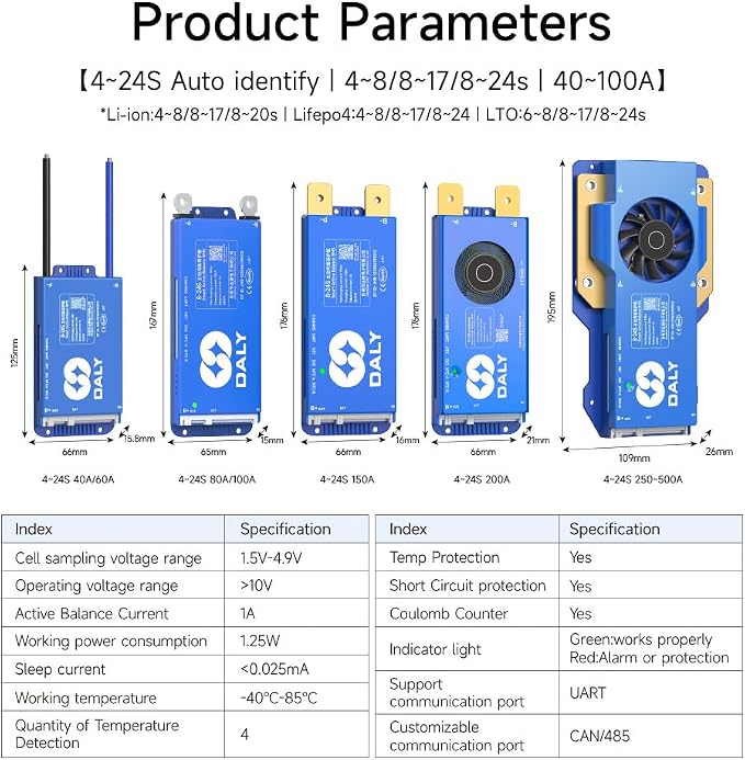 100BALANCE BMS 60A Active Balance 1A 4S-8S Build in Bluetooth Cell Balancing Smart PCB Battery Protection Board for Li-ion/Lifpo4/LTO Lithium Battery Pack