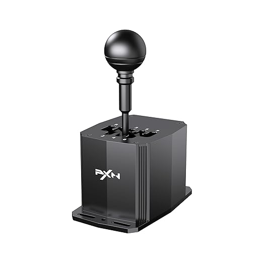 PXN SF U Racing Simulator Shifter, PC Racing Game Simulator Manual Gear Shifter, 7+R Gears, Suitable for PC Windows 7/8/10/11, Gear Limit Slots, Gear Shifter Customizable, Supports Direct Connection
