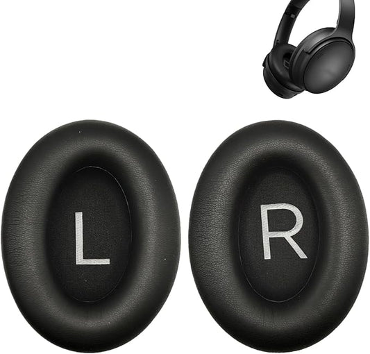 Replacement Ear Pads for Bose QuietComfort 45(QC45), Earpads Ear Cushions Compatible with QuietComfort SE(QC SE)/New Quiet Comfort Headphones, Headphones Ear Cover with Softer Protein Leather-Black