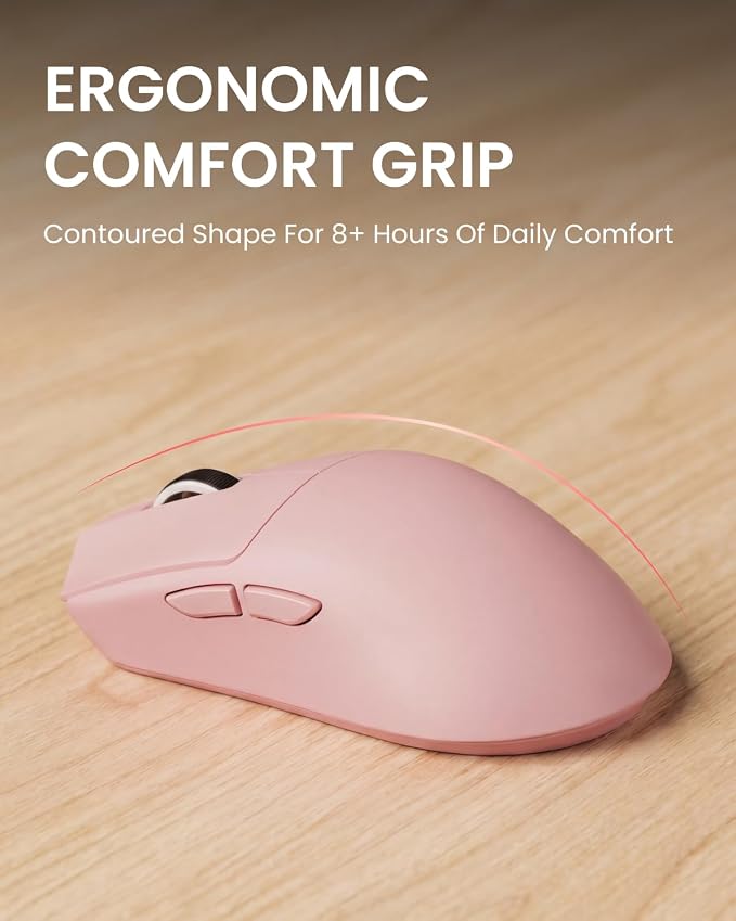 Wireless Keyboard and Mouse Combo with White Backlit Pudding Keycaps, Bluetooth & 2.4G, 2000mAh Rechargeable, Full Size, Metal Panel Quiet Computer Keyboard Set for Windows PC Desktop - Pink