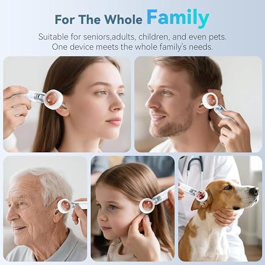 Otoscope Ear Camera with Light, 1.4” Screen 1080P HD Ear Scope, 12 Silicone Specula Tips, Photo & Video Recording, Type-C Rechargeable, Ear Otoscope Camera for Adult Kid and Pet