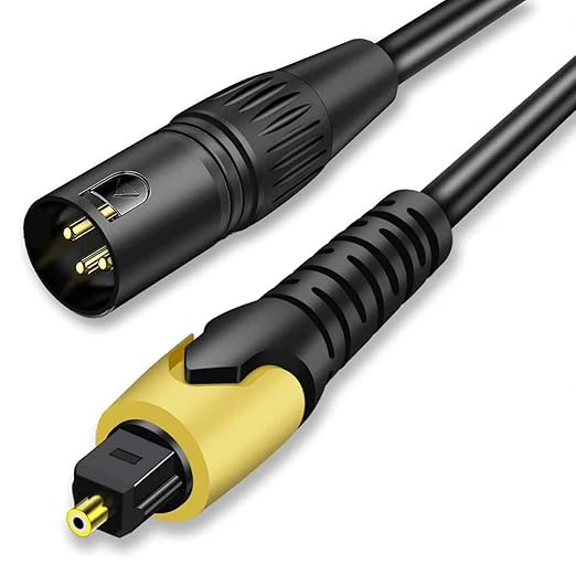 192KHz DAC Optical to XLR Converter,Optical Audio Cable to Unbalanced Male XLR Audio Cord Adapter,Digital to Analog Audio Converter for HDTV DVD Set-top Boxes (O-ptical to XL R Only) Cable - 6.6FT