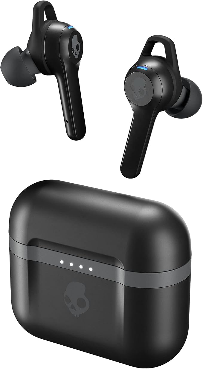 Skullcandy Indy Evo XT in-Ear Wireless Earbuds, 30 Hr Battery, Microphone, Works with iPhone Android and Bluetooth Devices - Black