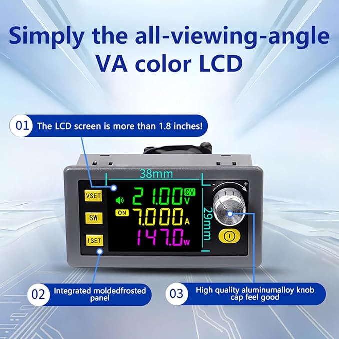 DC Adjustable Buck Boost Converter,Aideepen 150W Voltage Regulator 12V 24V DC 6-36V to 0-36V CC CV LCD Screen CNC Adjustment Used for Power Supply,LED Lighting,Solar Power Charging