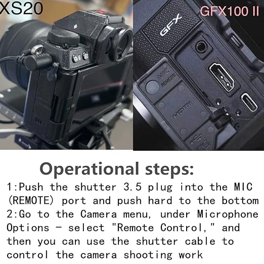 RSS-3.5mm DJI Ronin for Fuji GFX100II/xt50/xs10/x-s20/gfx100RF Cable (TypeC-3.5mm) for DJI sc/sc2/rs2/rs3/rs4/focus pro Camera Remote Control Cable Shutter Release
