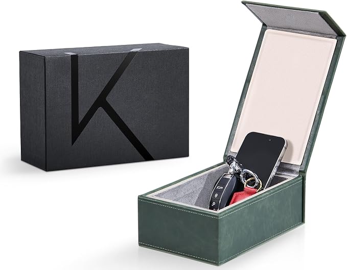 KK7 Faraday Box for Key Fobs, Signal Shielding Storage | Signal Shielding • Magnetic Closure • Modern Storage Design • Home & Office Use