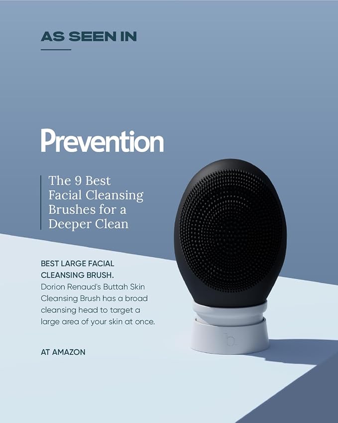 Buttah Skin by Dorion Renaud Buttah Vibe Cleansing Brush with Stand – New & Improved Technology for Deep Cleansing & Gentle Exfoliation - Sonic Pulsating Face Brush - 2-Speed for Men & Women