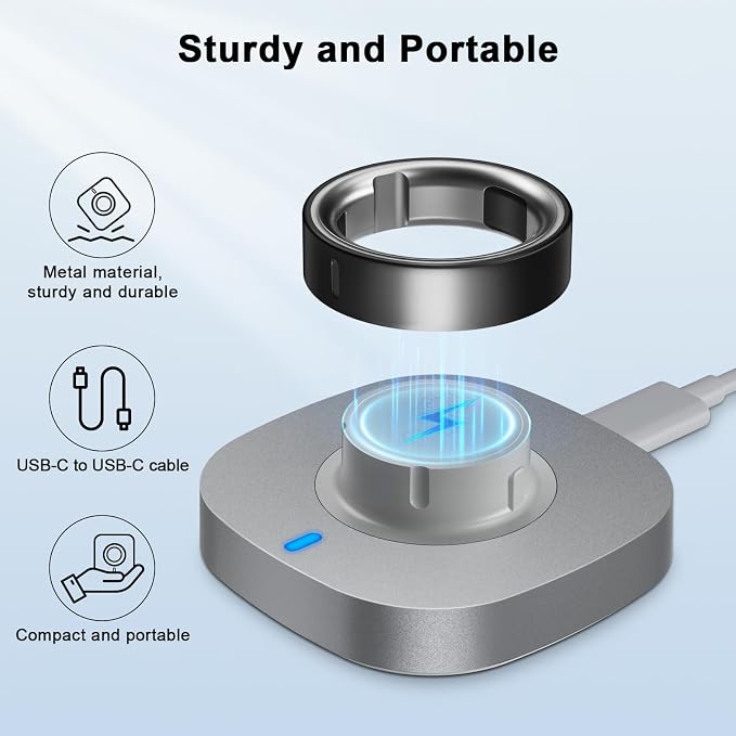 Charger Compatible with Ring Gen 4 Size 10, Fast Charging Dock with USB-C Cable (Not Compatible with Ring Gen 3)