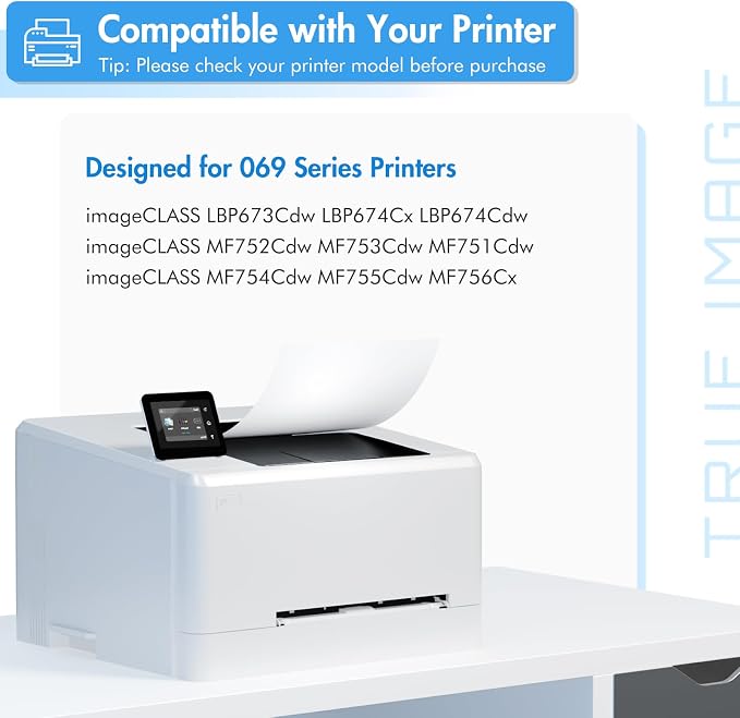 069H 069 Toner Cartridge Set MF753Cdw MF751Cdw MF750C Compatible for Canon 069 069H for Canon Color ImageCLASS LBP674C Series LBP674Cdw MF752Cdw MF756Cx LBP673Cdw M753 M751 Printer Ink B/C/Y/M 4 Pack