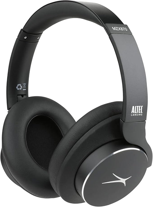 Altec Lansing Comfort Q+ Bluetooth Headphones, Active Noise Cancellation, Comfortable, Quite, Noise Cancelling Headphone, Up to 26 Hours of Playtime, 30 Ft. Wireless Range, Black