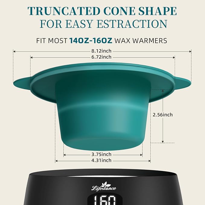 Lifestance Conical Silicone Wax Warmer Liner + 1LB Jasmine Wax