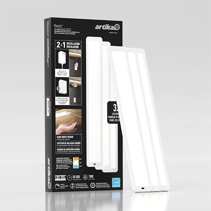 artika Under Cabinet Lighting LED Light Bar - Dimmable, Ultra-Slim, Selectable Color Temperature, Plug-in Closet Light, 1100 Lumens, 22W, Energy Saving