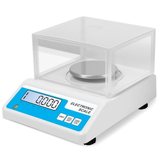 Lab Analytical Balance Scale 500g x 0.001g, 001 Gram Scale High Precision Digital Scale with Windshield, Jewelry Scale for Gold Powder Laboratory Kitchen School, 4 Units with LCD Display,