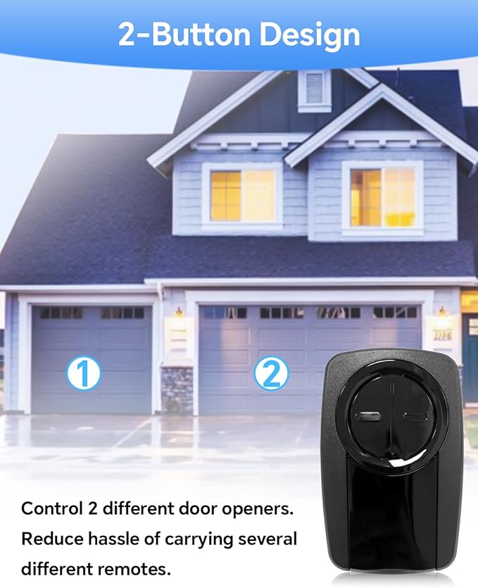380UT Chamberlain klik5u-bk2 klik3u-bk Garage Door Opener Remote Clicker, 375UT Universal Garage Door Remote for Lift Master Craftsman Genie, Dip Switch (Black 4PC)