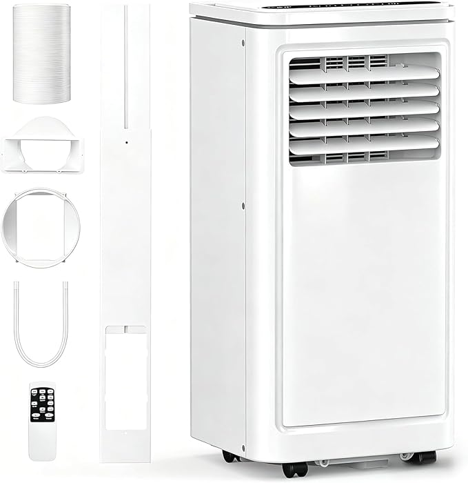 Electactic 8050 BTUs Portable Air Conditioners for Room up to 400 Sq. Ft, Air Conditioners Portable with Cool/Fan/Dry/Sleep Mode, 24H Timer, Remote Control, Window Kit