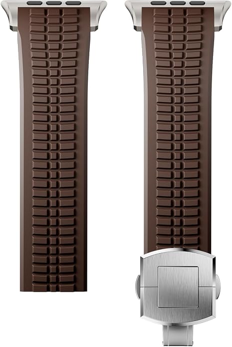 Silicone Watch Band Compatible with iWatch Ultra 2 / Ultra/Series 10 9 8 7 (44mm 45mm 46mm 49mm), Sport bands with Folding buckle, Rugged Heavy Duty Modern Design for Men