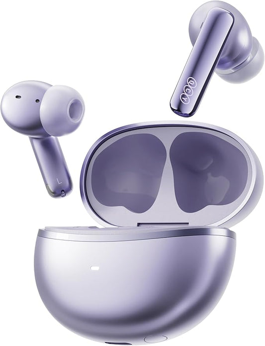 QCY MeloBuds N70 Aadptive Hybrid Active Noise Cancelling Wireless Earbuds, Bluetooth 6.0 with 6 Mics Clear Call, LDAC Hi-Res Audio, 50H Playtime, Wireless Charging, IPX5 Waterproof