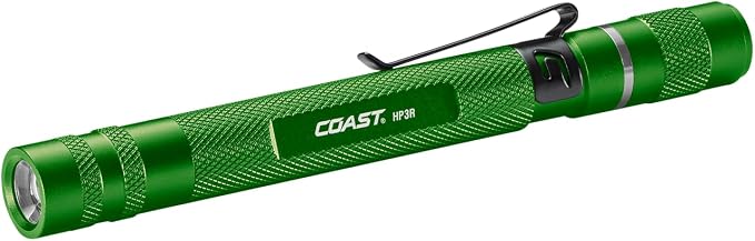 Coast HP3R 500 Lumen Rechargeable LED Penlight with Twist Focus, Green