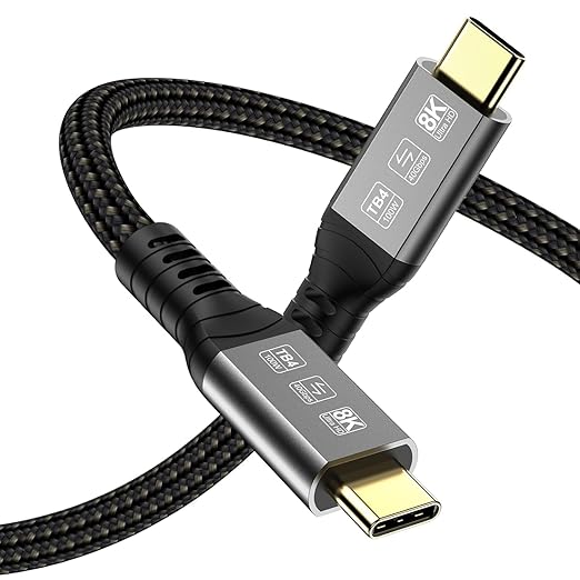 USB 4 Cable for Thunderbolt 4 Cable 3.3ft, USB C Thunderbolt Cables 40Gbps, USB-C to USB C Cable Support 8K 60Hz Video, PD 100W Compatible with Thunderbolt 4/3, USB4/3, Type C