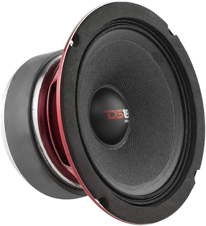DS18 PRO-X5M Loudspeaker – 5.25" Midrange Speaker, Red Aluminum Bullet, 300W Max, 150W RMS, 4 Ohms - Premium Quality Audio Door Speakers for Car or Truck Stereo Sound System - 1 Speaker