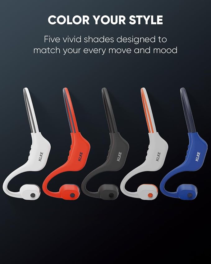 Open-Ear Bone Conduction Headphones, IP66 Waterproof, Integrated Transducer Running Headphones with Dual Mode, Rear Safety Light, 10H Battery,Advanced Mic for Cycling, Hiking & Outdoor Sports