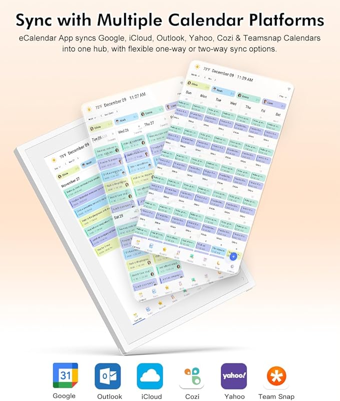 10.1" Smart-Picture-Frame Digital Calendar in-One – Interactive Touchscreen Display Electronic Calendar for Chore Chart, Star Reward, Sync Google Outlook Calendar Via App, Wall Mount, Gift for Mom Dad