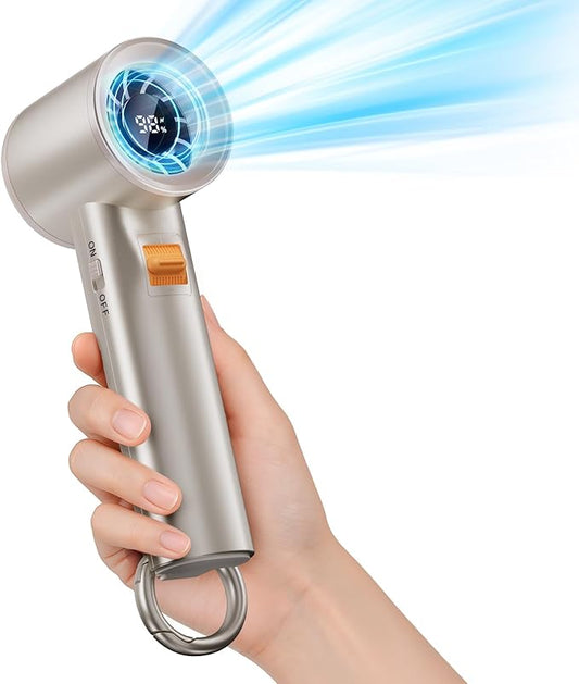 2PC Portable Handheld Fan Rechargeable for Travel,5000mAh Hand held Personal Fan for Pocket,20Hrs Cooling Wind,100 Speeds Adjustable Powerful Airflow Wind,Gifts for Trip,Outdoor Activites,Camping