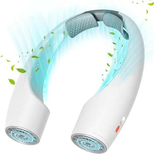 Heelkl AI Neck Fan, 4 Speeds Adjustable Portable Personal Fan Rechargeable, 4000 mAh Battery Faster Cooling, Ultra Quiet for Home, Office, Travel, Outdoor