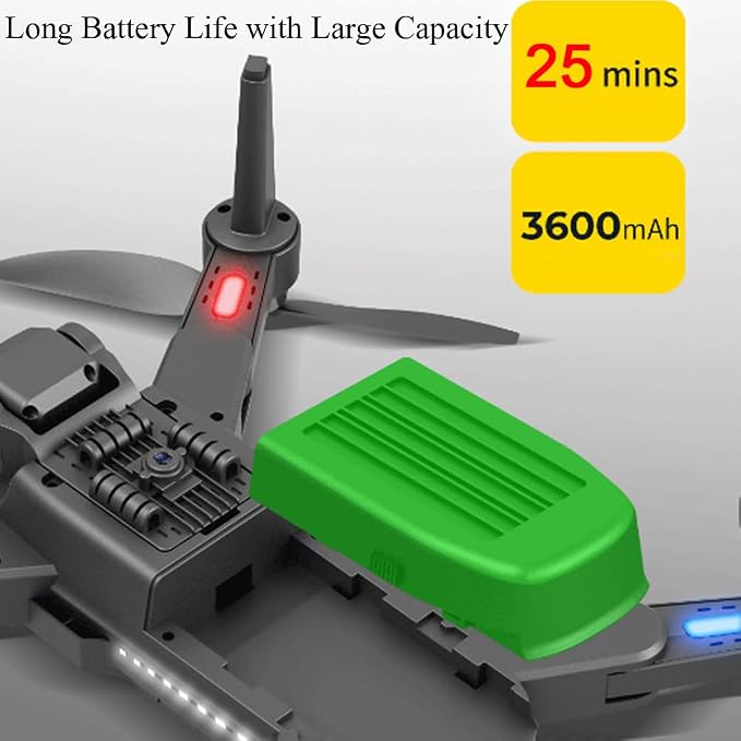 Lozenge Drones 360° Obstacle Avoidance Brushless Drones with Camera for Adults 4K GPS Smart Follow Auto Return Long Battery Life Quadcopter Big Size L900 HJ90 3 Battery Black Carbon Fiber Pattern