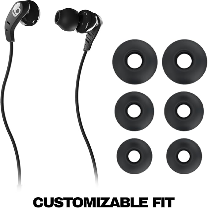 Skullcandy Set USB-C Wired Earbuds with Noise Isolating Fit, in-Line Microphone Call and Track Control for iPhone Android, Ear Gel Sizes Included for Custom Fit - True Black