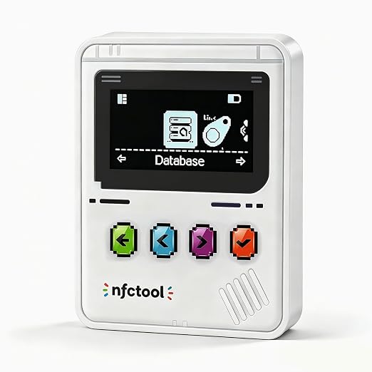 Upgraded NFC Emulator, Portable Button Operation, 3000+ Data Storage, , Compatible with Over 60 Games, 1.3" OLED Screen, Type-C Charging Port, White