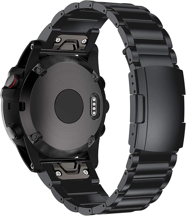 for Garmin Fenix 8 51mm/7X/6X/5X Plus Band, 26mm Titanium Metal Quick Release Easy Fit Watch Bands with Double Button Clasp for GarminEnduro 2 / Descent Mk2i / Tactix 7 Pro Smartwatch