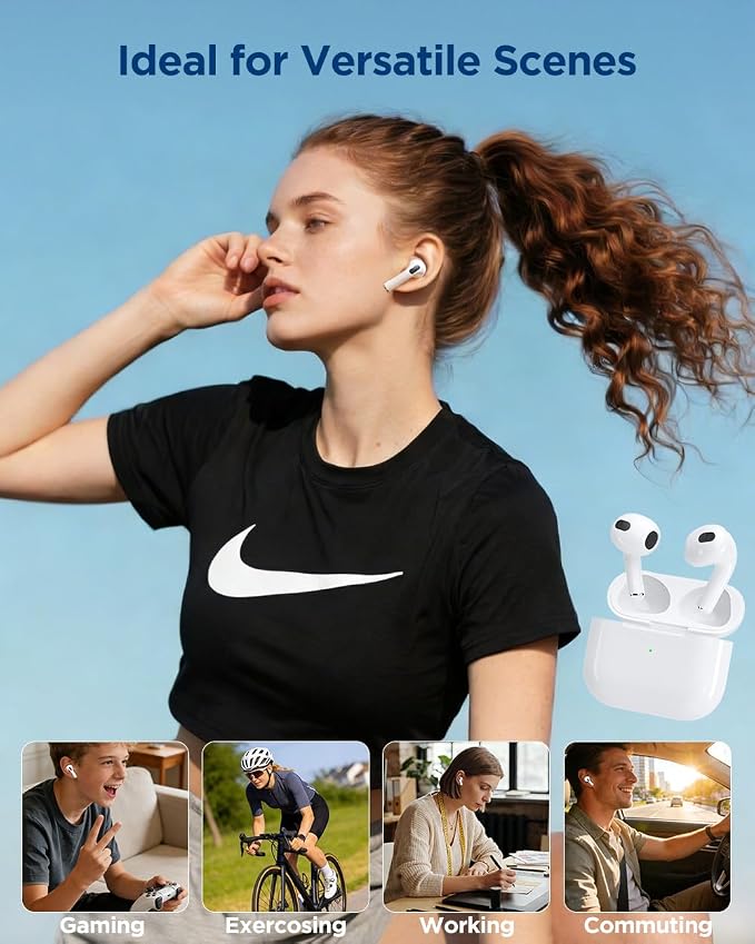 Wireless Charging Case Compatible with AirPods 3rd Generation, AirPod 3rd Gen Charger Cases Replacement with Bluetooth Pairing Sync Button (Not Pro 3)