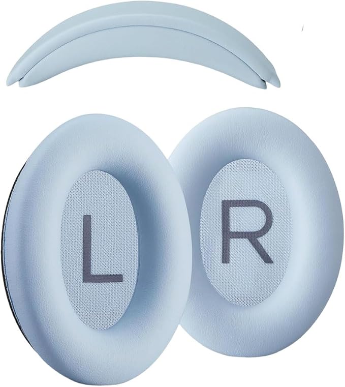 Ear Cushions and Headband Cushion Foam for Bose QuietComfort 45 (QC45) Headphones Accessories Easy to Install （45） (（45-Sky Blue）)