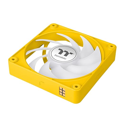 Thermaltake CT120 EX Reverse ARGB Sync PC Cooling Fan 3 Pack, 500~2000 RPM, 5V Mobo Sync, 16.8 Million Colors 9 LEDs, MagForce 2.0 Connectors, Hydraulic Bearing, Bumblebee, CL-F223-PL12BB-A