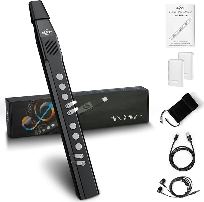 AIJOY AWI-100 Portable Digital Wind Instrument, Mini Electric Saxophone with 27 Musical Tones, 2 Fingering Modes, 5-Octave Range, Bluetooth MIDI & Rechargeable, for Beginners Adults Teens