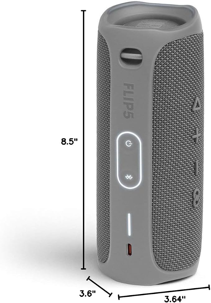 JBL FLIP 5 Waterproof Portable Bluetooth Speaker - Gray (Renewed)