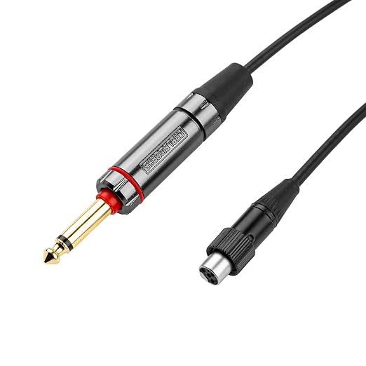 Cableworks by Gator Cases Headliner Series 3-Foot Straight 1/4" with Quiet Switch to TA4F Instrument Cable for Wireless Bodypack Transmitter, (GCWH-TA4F-3QT)
